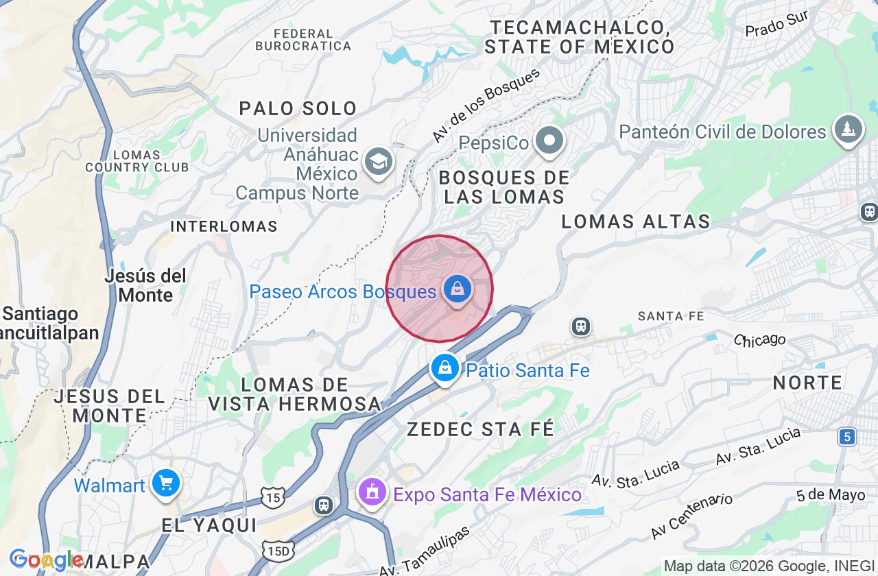 Zona aproximada de Casa en venta en Bosques de las Lomas