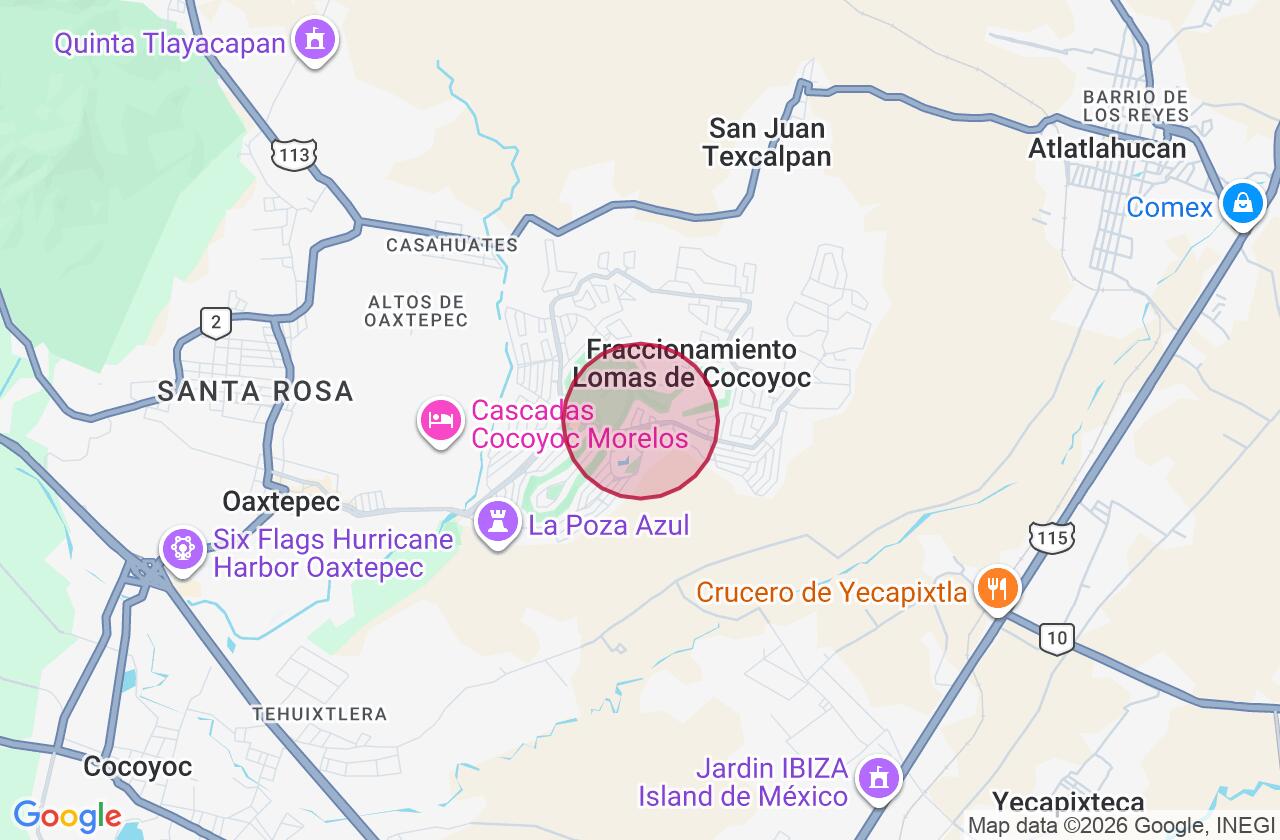 Zona aproximada de Casa en venta en Fraccionamiento Lomas de Cocoyoc