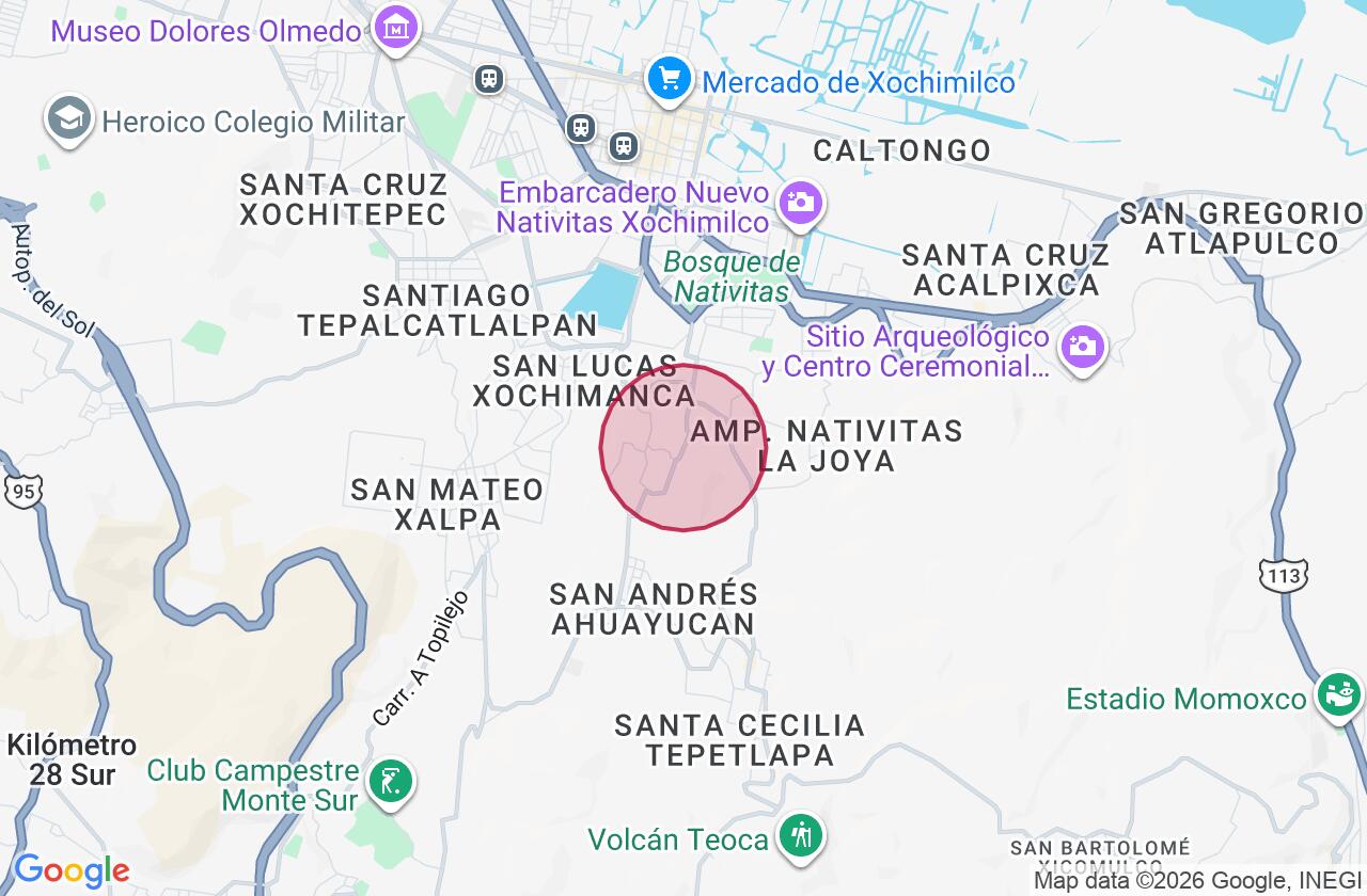 Zona aproximada de Casa en venta en San Lorenzo Atemoaya