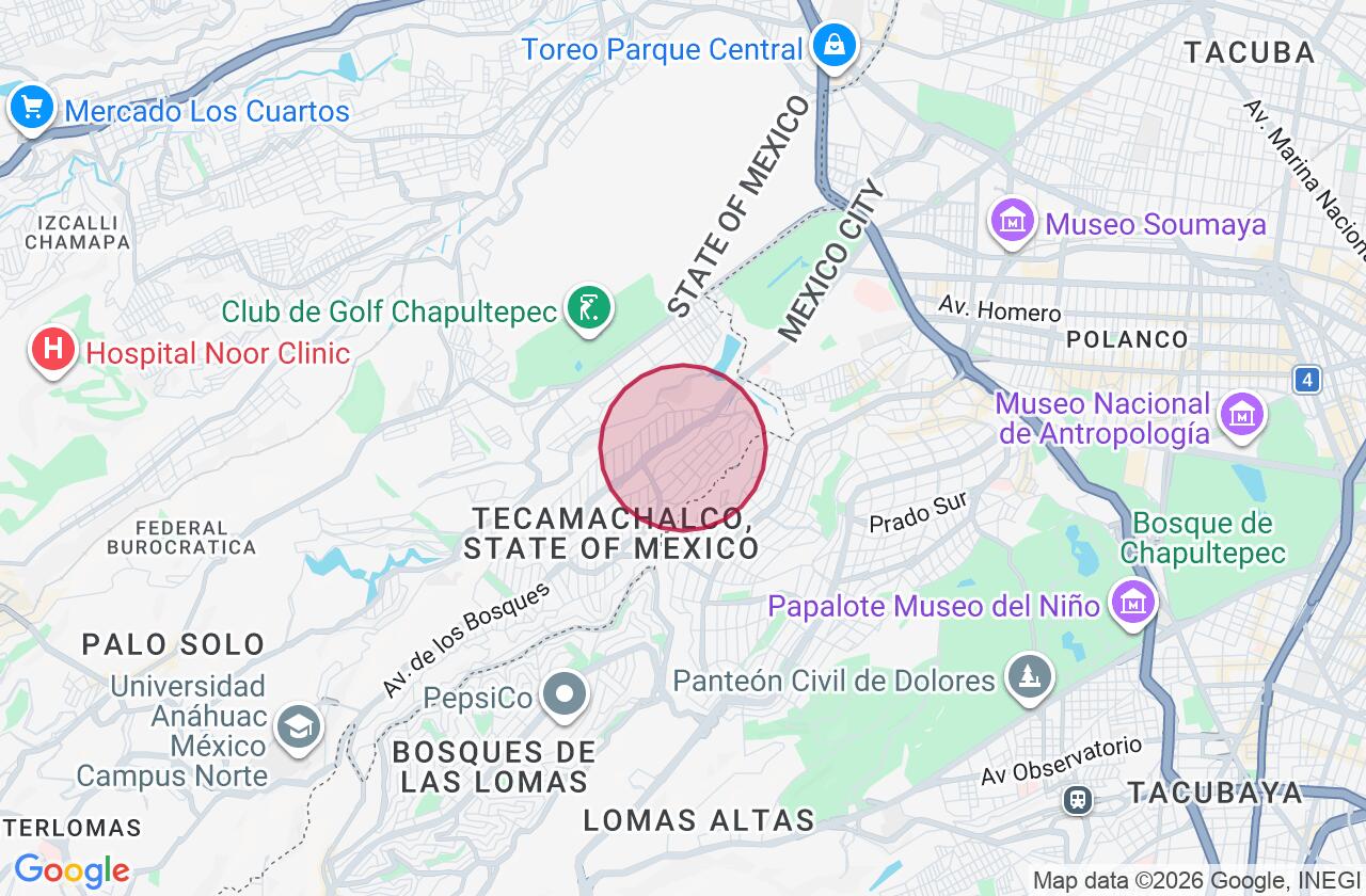Zona aproximada de Departamento en venta en Lomas de Tecamachalco