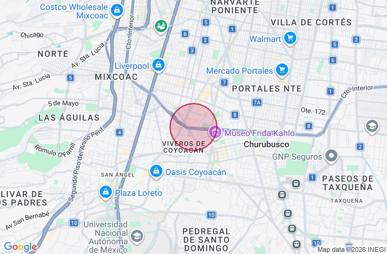 Zona aproximada de Departamento en venta en Xoco