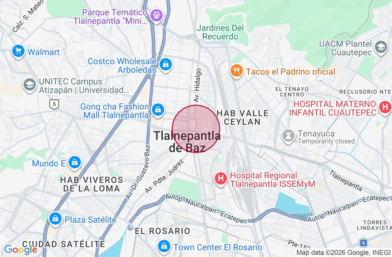 Zona aproximada de Comercial en renta en Tlalnepantla  Centro