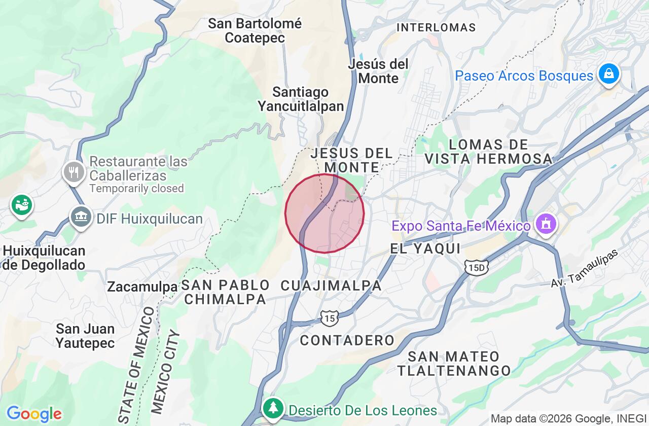 Zona aproximada de Terreno en venta en Cuajimalpa