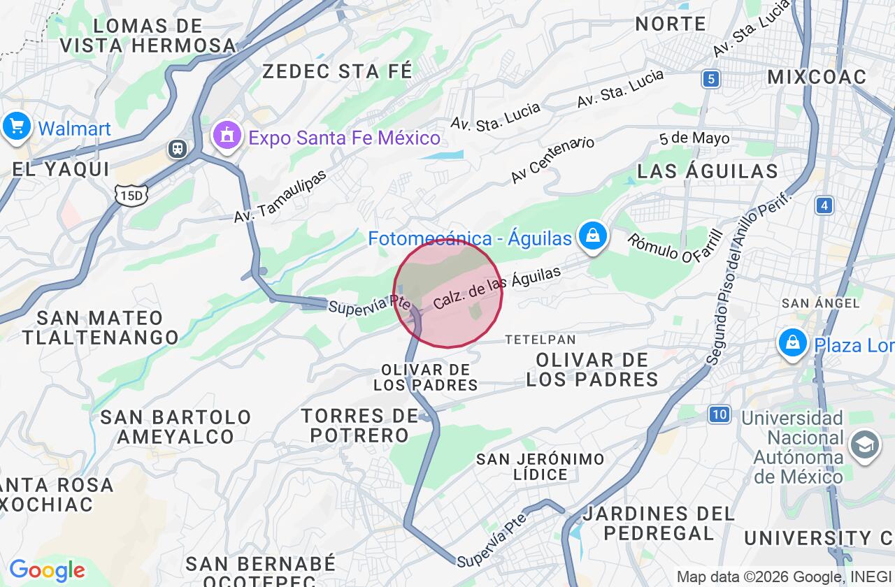 Zona aproximada de Terreno en venta en Lomas de las Aguilas