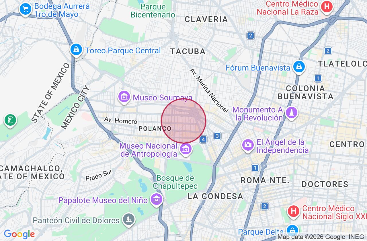 Zona aproximada de Terreno en venta en Polanco