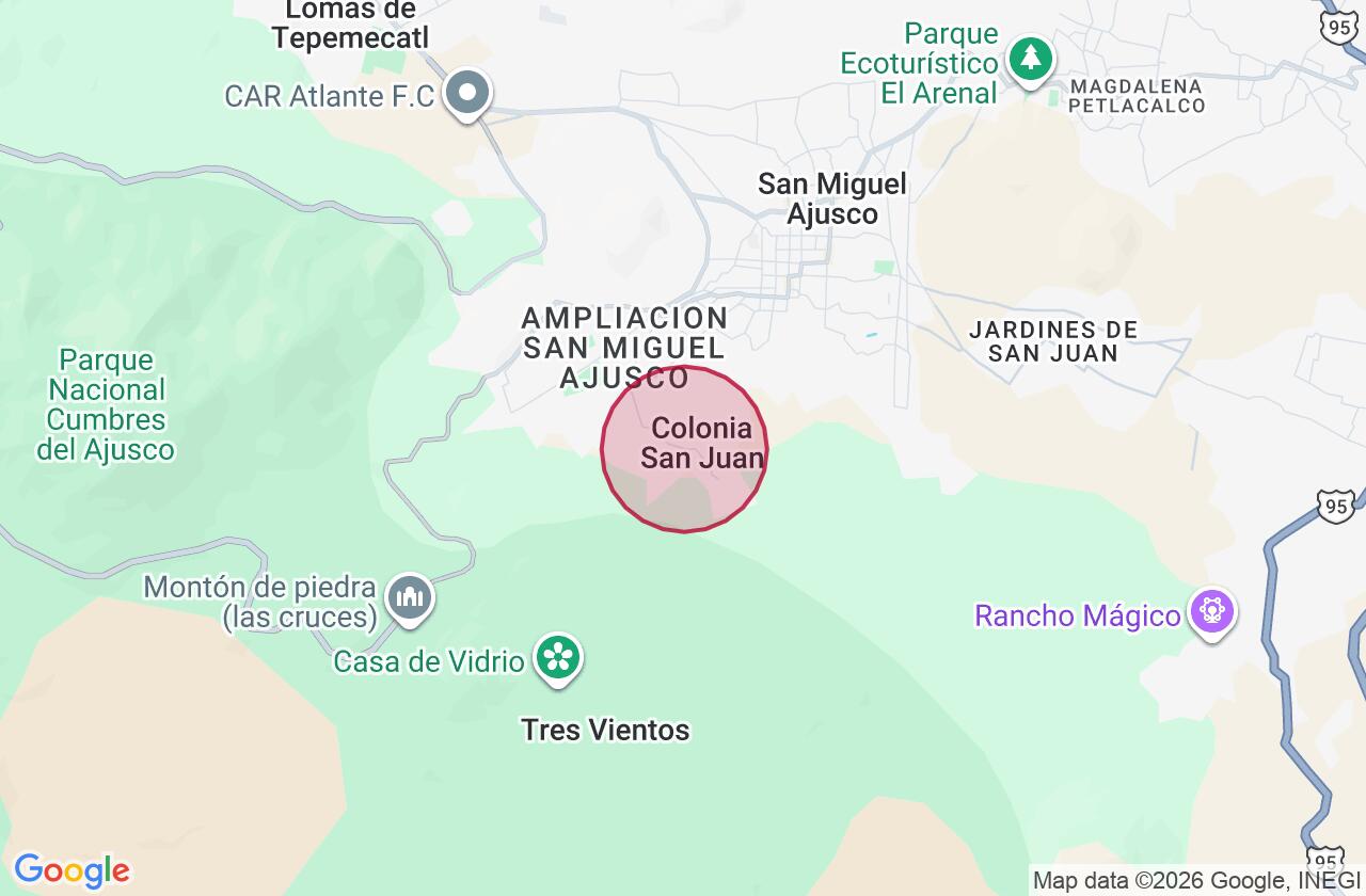 Zona aproximada de Terreno en venta en Santo Tomas Ajusco