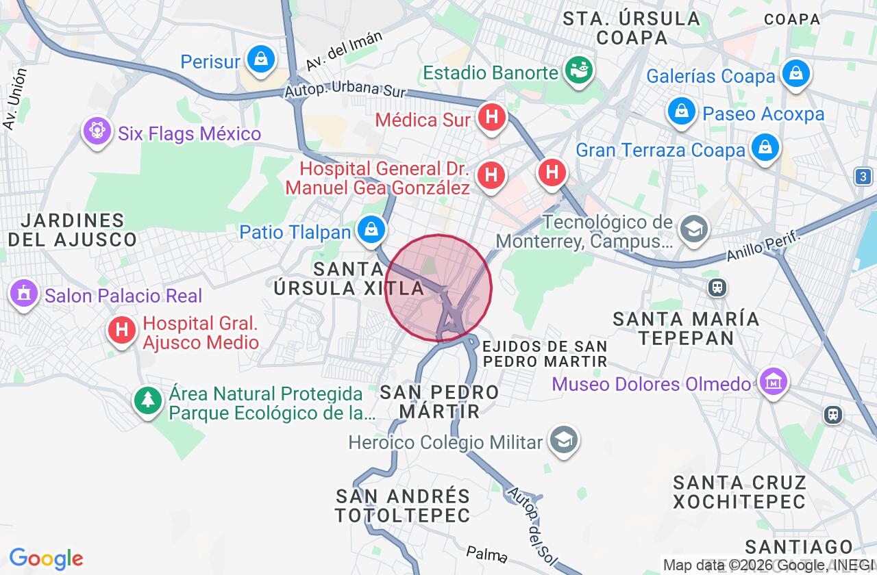 Zona aproximada de Terreno en venta en Tlalpan Centro