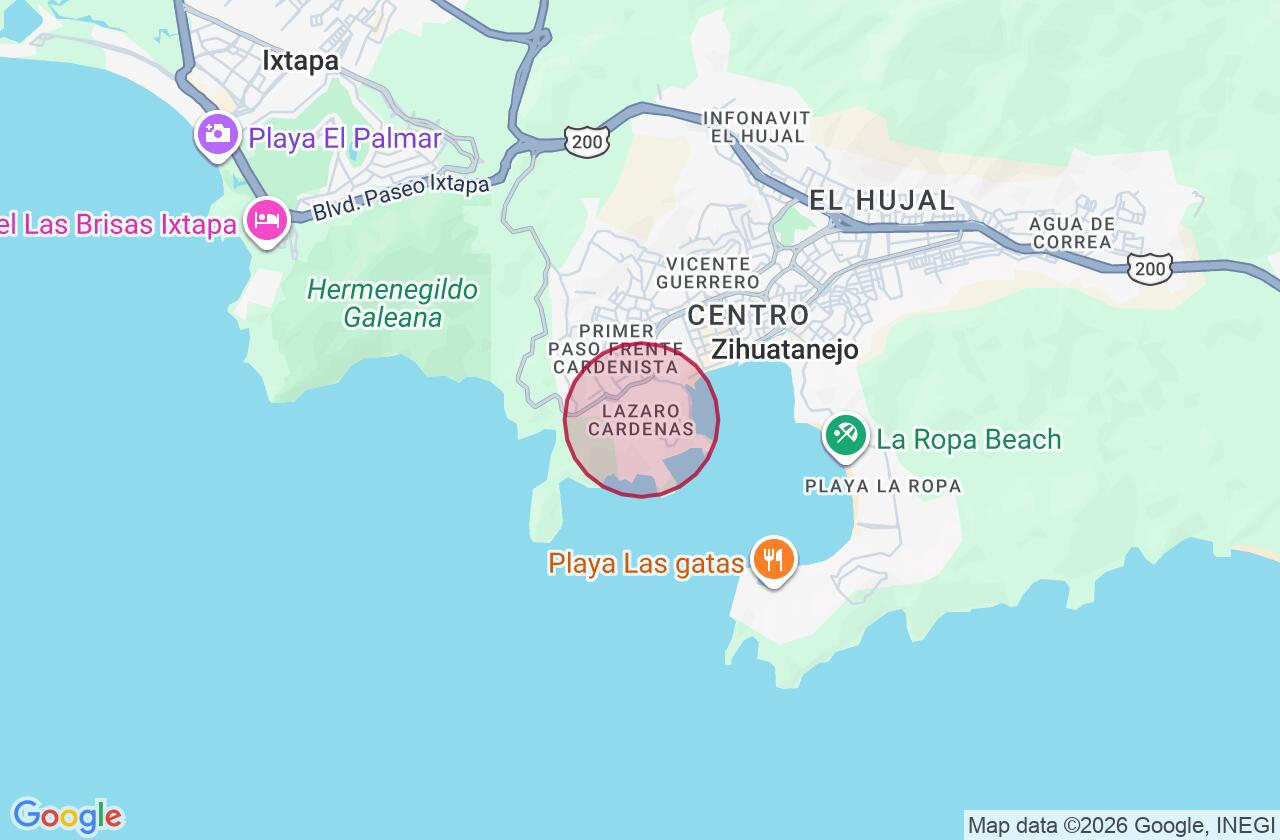 Zona aproximada de Terreno en venta en Zihuatanejo de Azueta
